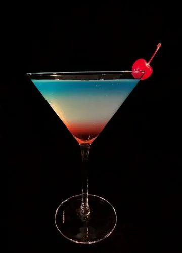 Red, White, and Blue Martini drink