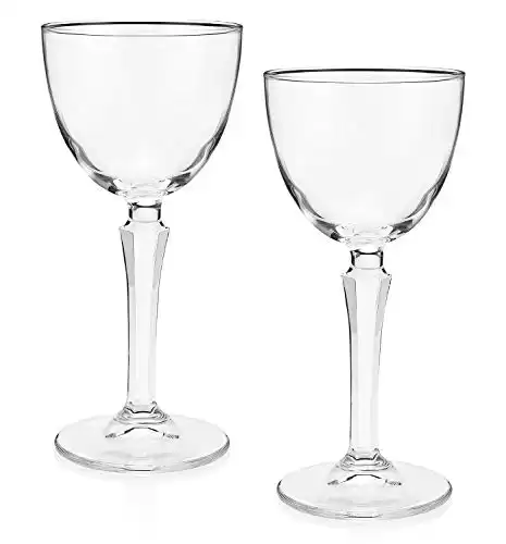 HISTORY COMPANY Art Deco Noir Nick & Nora Cocktail Glass, 2-Piece Set (Gift Box Collection)