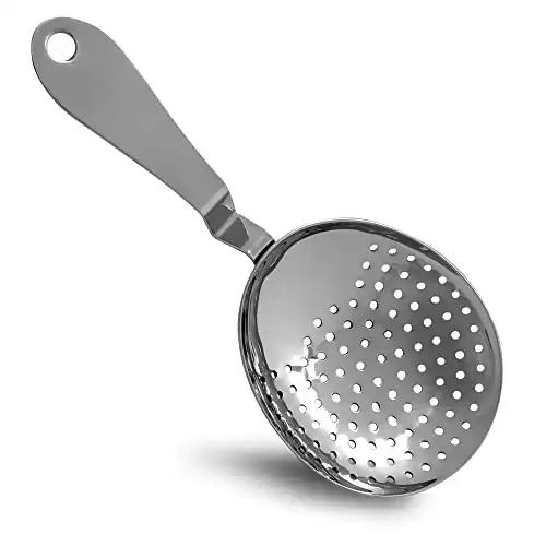 The Art of Craft Julep Strainer: Stainless Steel Cocktail Strainer for Home or Commercial Bar