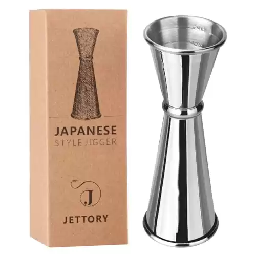 Jettory Jigger - Japanese Jigger 2oz 1oz with Measurements Inside - Cocktail Jigger - 304 Food Grade Stainless Steel Jigger for Bartending - Bar Measuring Jigger