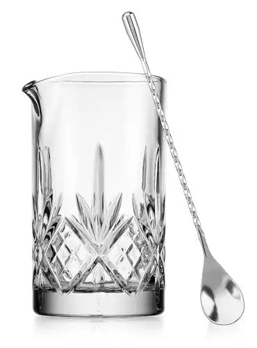 Godinger Cocktail Mixing Glass with Stirrer, Bar Mixing Pitcher for Stirring Cocktails and Drinks - Dublin Collection