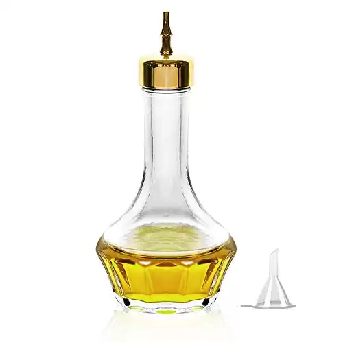 Bitters Bottle - Glass with Stainless Steel Dasher Top 50ml Professional Bar Tool for Making Craft Cocktails and the Perfect Whiskey DSBT0001 (Gold)