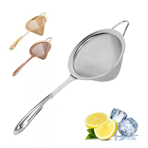 A Bar Above Professional Bartender Fine Mesh Sieve Strainer - Rust Proof 304 Stainless Steel Cocktail Strainer for Home Bar and Professional Bartenders. Great For Cocktails, Tea Herbs, Coffee & Dr...