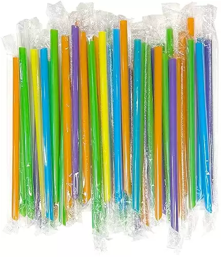 Wrapped Boba Straws (Neon, 100)