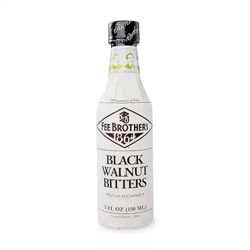 Fee Brothers Black Walnut Cocktail Bitters - Aromatic Cocktail Mixer & Concentrated Flavoring, Gluten Free, Vegan-Friendly, 5 fl oz